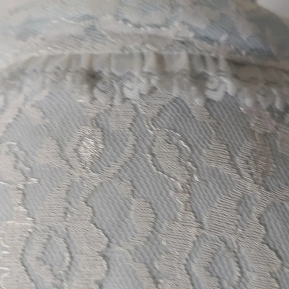 Baby Blue Lace‎ Open Front Bed Jacket white ribbon ties